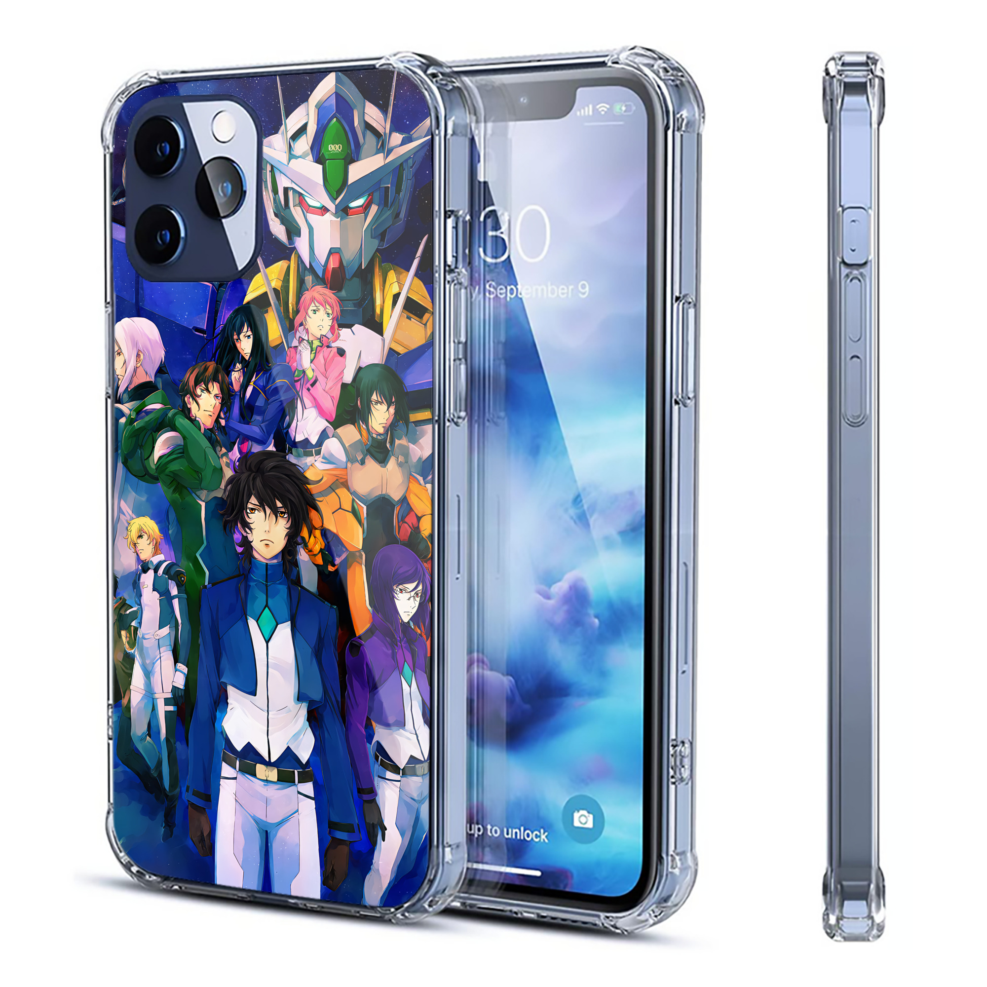 （画像用） 機動戦士ガンダム Mobile Suit Gundam 【iPhone 12シリーズ対応】透明スマホケース（クリアソフトケース）
